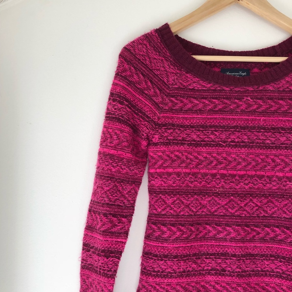 American Eagle Tribal Pink Sweater